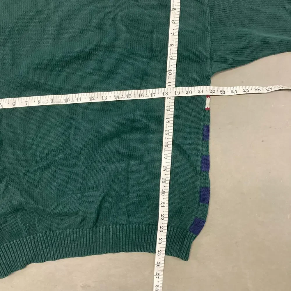 vintage y2k green golf patterned sweater